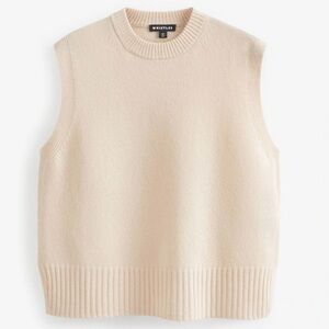 Whistles Cream Sleeveless Sweater Tank Vest 100% Wool